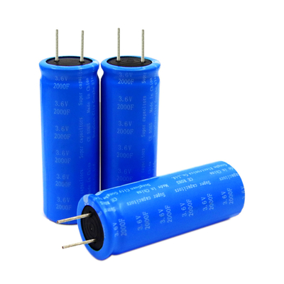 डबल इलेक्ट्रिक रेडियल लेयर फैराड कैपेसिटर बैटरी 3.6v 2000f
