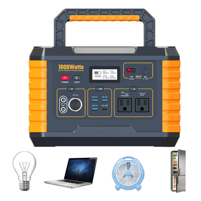 एमपीपीटी नियंत्रक के साथ 110V 1000W एसी पोर्टेबल सौर ऊर्जा स्टेशन