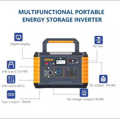 MPPT LiFePO4 मोबाइल पावर स्टेशन, कैम्पिंग के लिए 3.7V बैटरी पावर सप्लाई