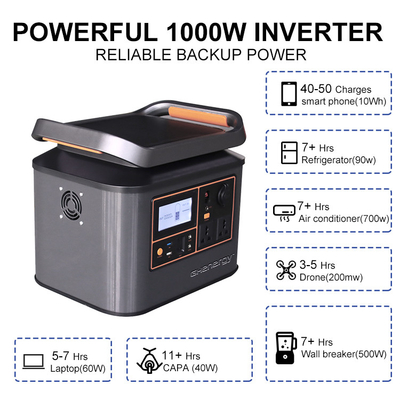 500W 1000W पोर्टेबल सौर ऊर्जा स्टेशन कैम्पिंग के लिए प्रैक्टिकल
