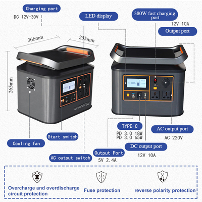 500W 1000W पोर्टेबल सौर ऊर्जा स्टेशन कैम्पिंग के लिए प्रैक्टिकल